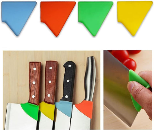 4 Pack Meat Cleaver Finger Grips Non Slip Silicone Sleeve Elastic Protective Cover Kitchen Knives Back Protector for Nakiri Knife Meat Cleaver Knife Butcher Knife Japan Knives