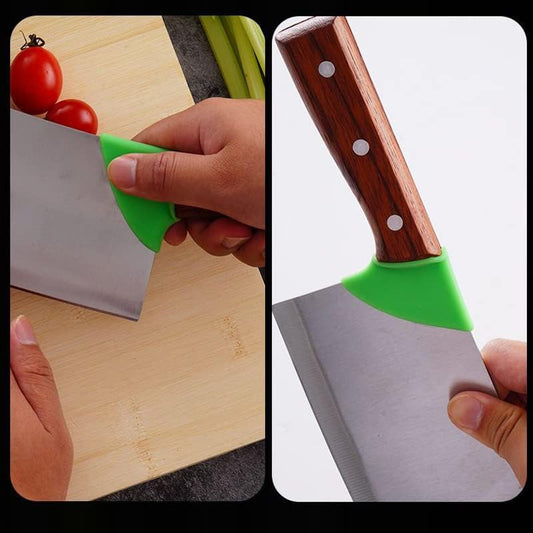 4 Pack Meat Cleaver Finger Grips Non Slip Silicone Sleeve Elastic Protective Cover Kitchen Knives Back Protector for Nakiri Knife Meat Cleaver Knife Butcher Knife Japan Knives