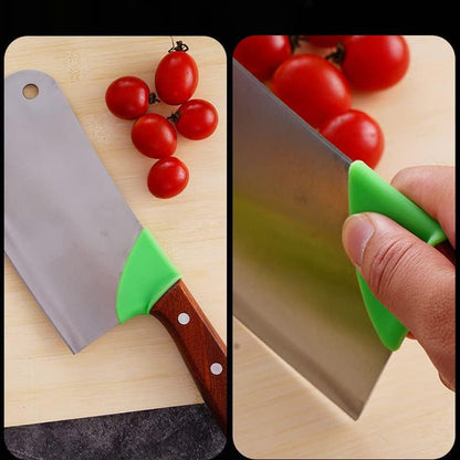 4 Pack Meat Cleaver Finger Grips Non Slip Silicone Sleeve Elastic Protective Cover Kitchen Knives Back Protector for Nakiri Knife Meat Cleaver Knife Butcher Knife Japan Knives