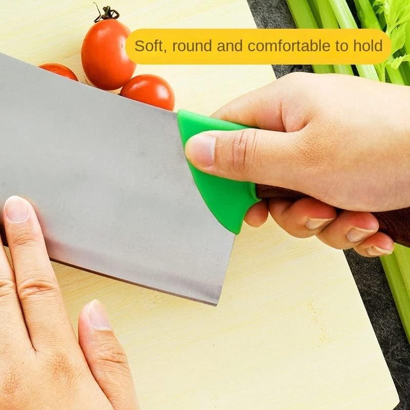4 Pack Meat Cleaver Finger Grips Non Slip Silicone Sleeve Elastic Protective Cover Kitchen Knives Back Protector for Nakiri Knife Meat Cleaver Knife Butcher Knife Japan Knives