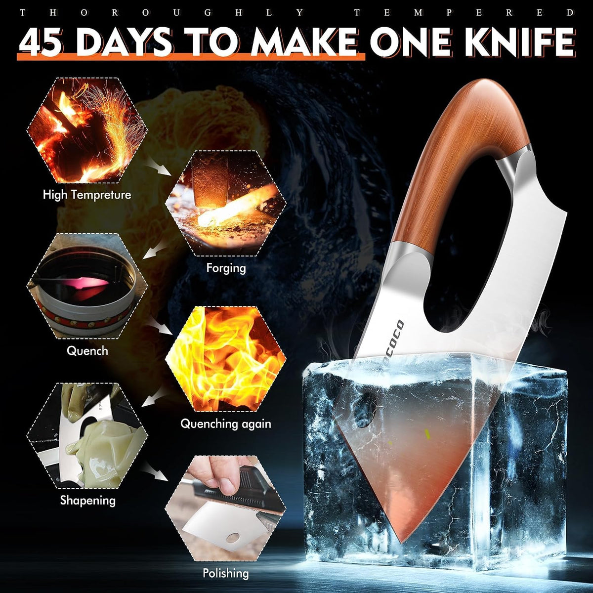 Effort Saving Meat Cleaver - Bronze Easy Handle Chef Knife