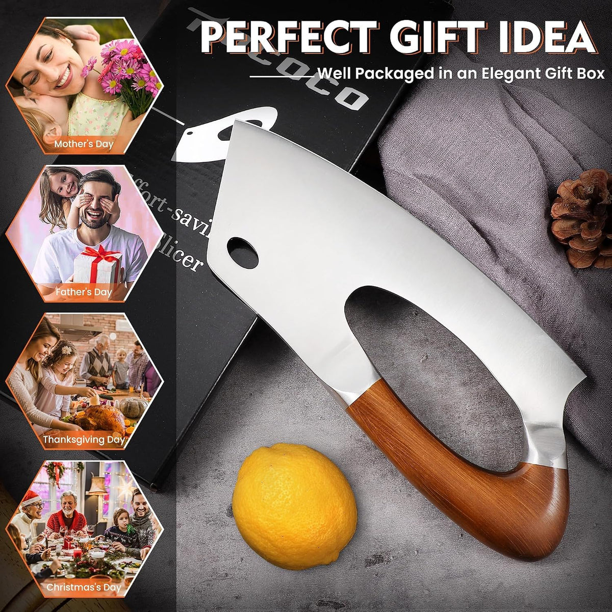 Effort Saving Meat Cleaver - Bronze Easy Handle Chef Knife