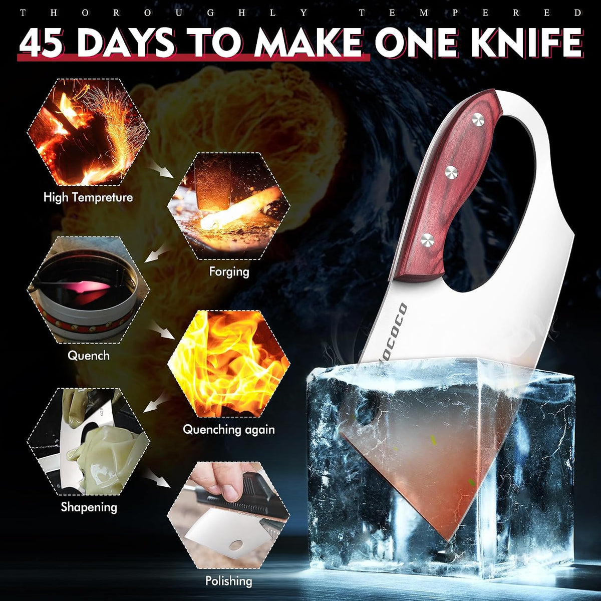 Effort Saving Meat Cleaver - Bronze Easy Handle Chef Knife