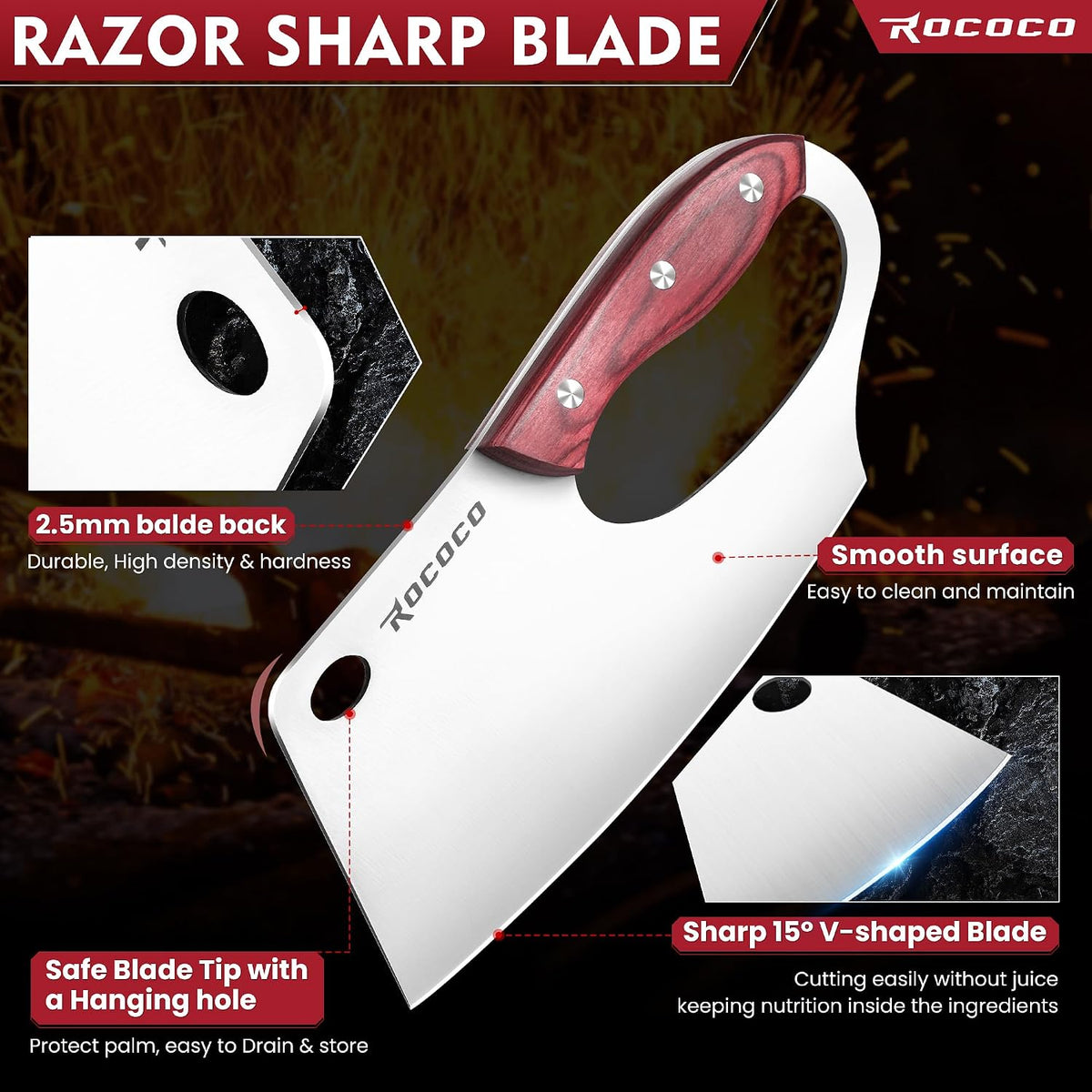 Effort Saving Meat Cleaver - Bronze Easy Handle Chef Knife