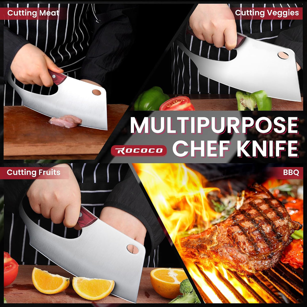 Effort Saving Meat Cleaver - Bronze Easy Handle Chef Knife