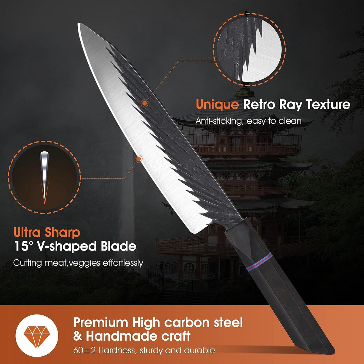 Effort Saving Meat Cleaver - Bronze Easy Handle Chef Knife