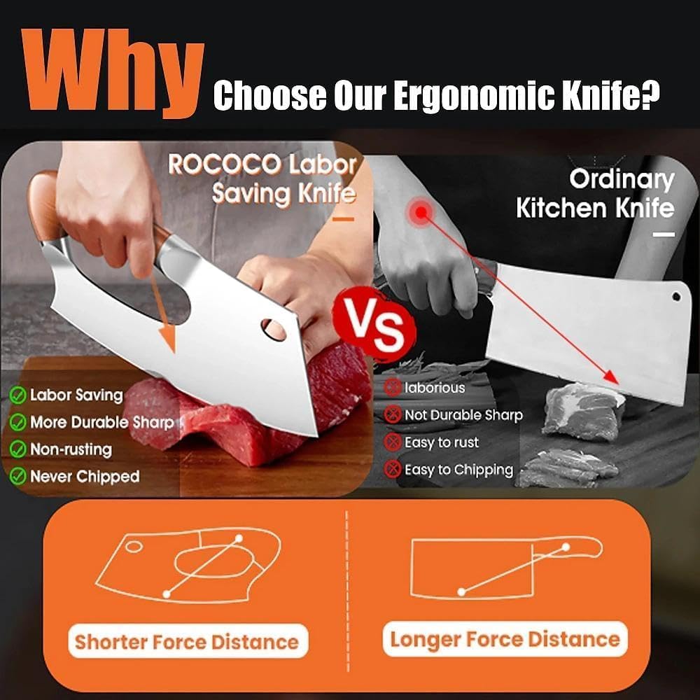 Effort Saving Meat Cleaver - Bronze Easy Handle Chef Knife