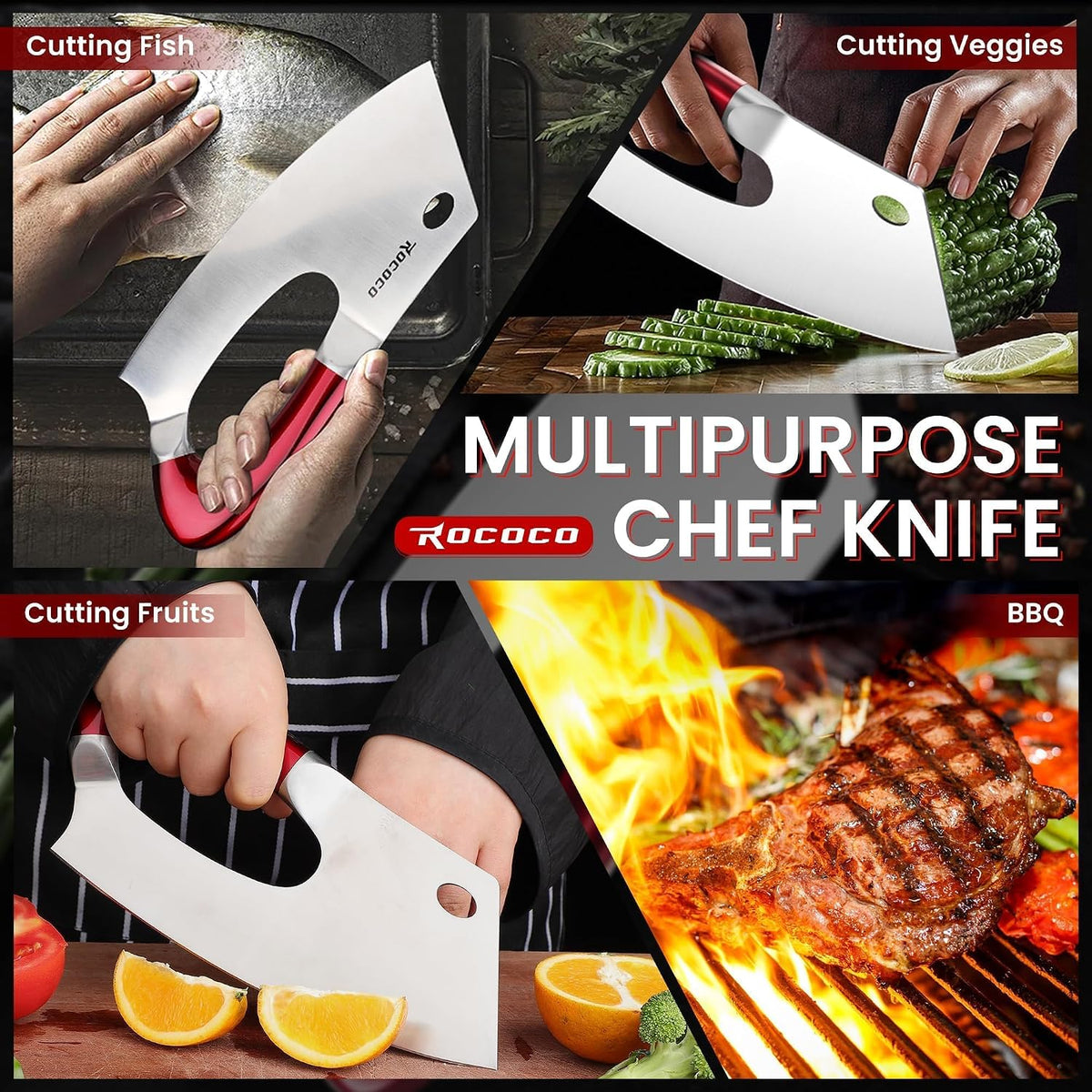 Effort Saving Meat Cleaver - Bronze Easy Handle Chef Knife