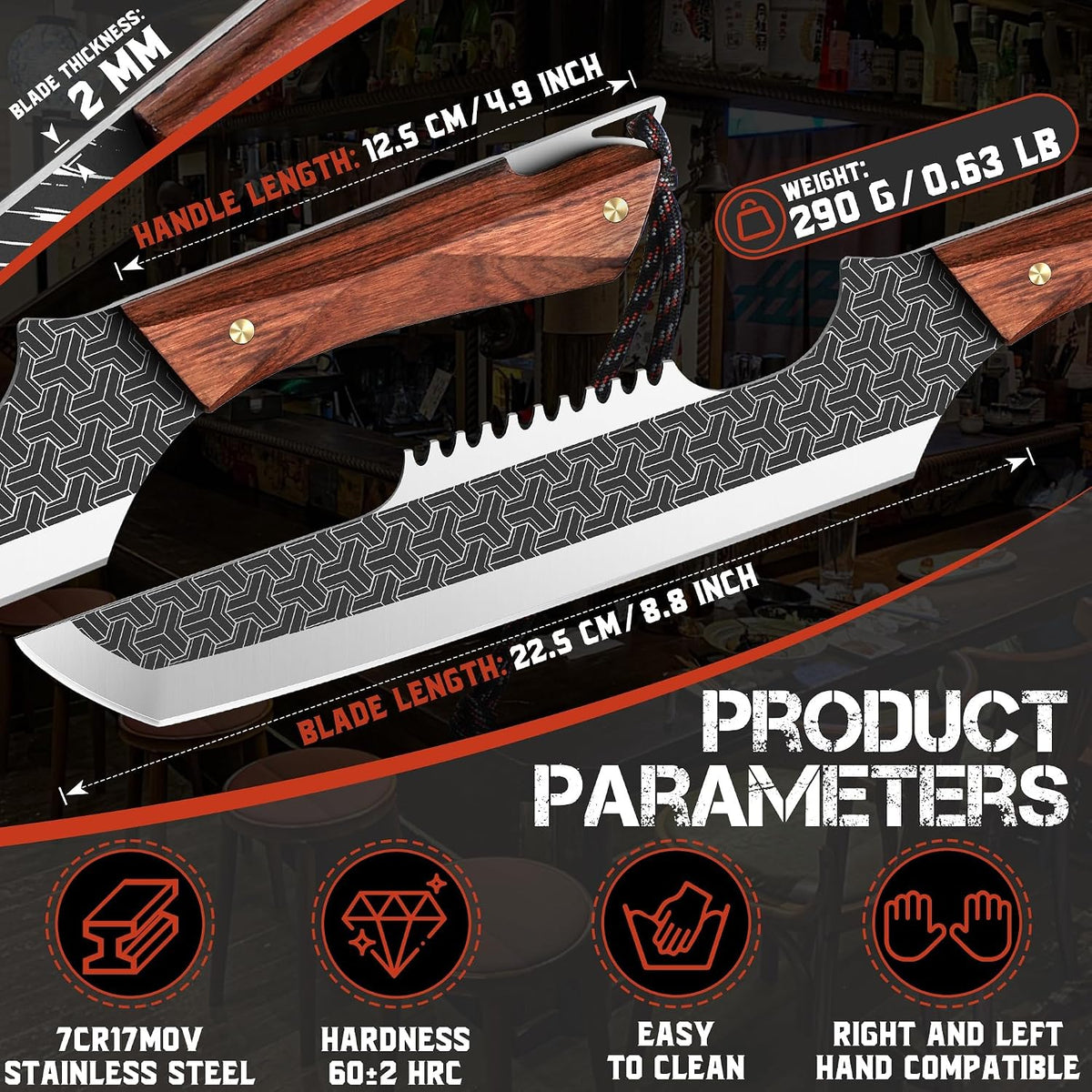 Effort Saving Meat Cleaver - Bronze Easy Handle Chef Knife