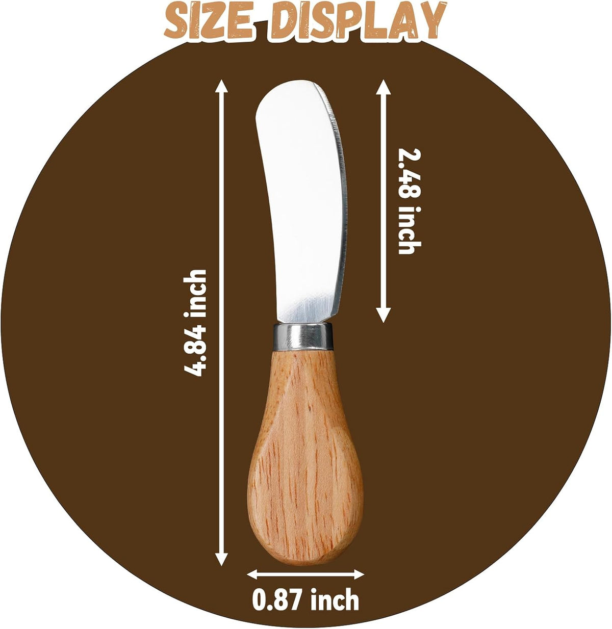 16 Pcs Stainless Steel Cheese Spreaders with Bamboo Handles