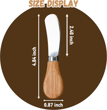 16 Pcs Stainless Steel Cheese Spreaders with Bamboo Handles