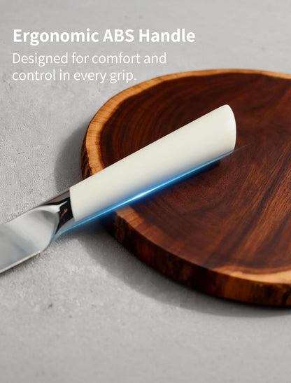 3.5 Inch Paring Knife – German Stainless Steel, Ergonomic Ivory White Handle, Minimalist Small Kitchen Knife for Peeling & Cutting, Ideal Gift for Chefs, Cooks