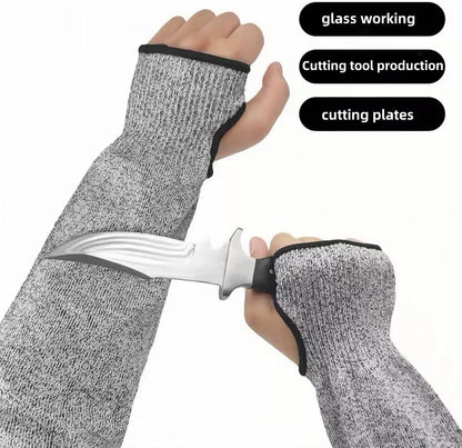 2 Pairs Cut Resistant Set, Arm Sleeves ( 45cm ) and Leg Sleeves ( 42cm ) for Men, Women, Level 5 Protection Hppe Resuable for Gardening, Kitchen, Safety Protective, Heavy Duty, Industrial