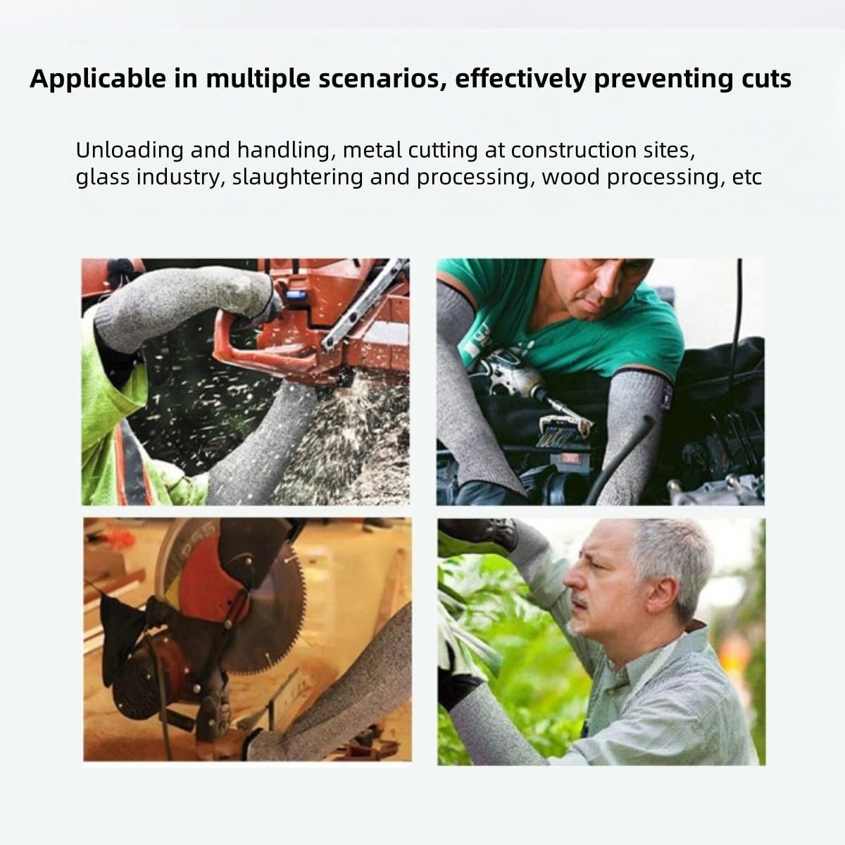 2 Pairs Cut Resistant Set, Arm Sleeves ( 45cm ) and Leg Sleeves ( 42cm ) for Men, Women, Level 5 Protection Hppe Resuable for Gardening, Kitchen, Safety Protective, Heavy Duty, Industrial