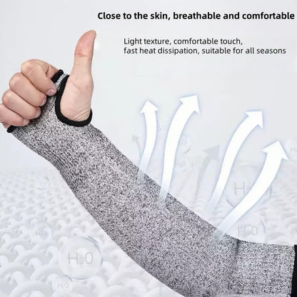 2 Pairs Cut Resistant Set, Arm Sleeves ( 45cm ) and Leg Sleeves ( 42cm ) for Men, Women, Level 5 Protection Hppe Resuable for Gardening, Kitchen, Safety Protective, Heavy Duty, Industrial