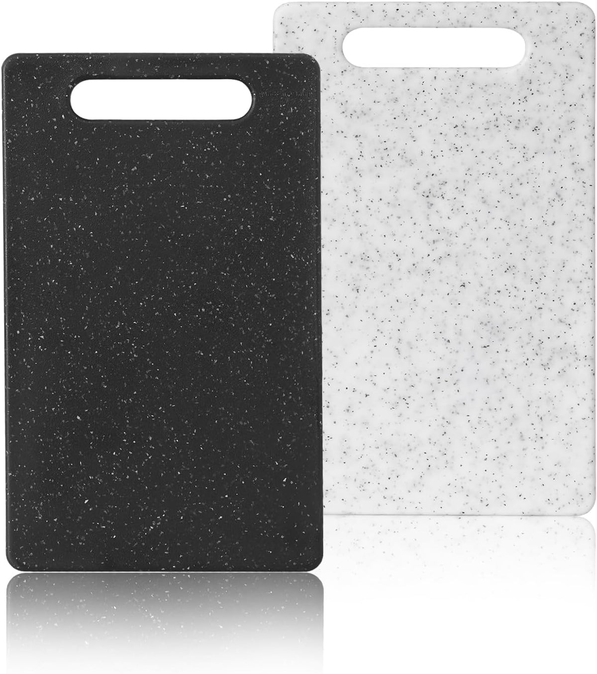 2 Pcs Small Cutting Board for Kitchen Mini Plastic Granite Color Cutting Board Dishwasher Safe Cutting Boards for Food Prep, Fruits, Vegetables with Easy Grip (White,Black)
