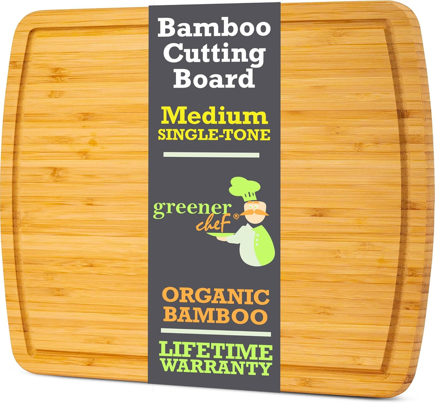 Luxury Bamboo Cutting Board (Extra Large) with Vertical Grain Strength Technology - Non Toxic, Spacious and Lightweight 18" XL Chopping Board Gift - Replacements for Life