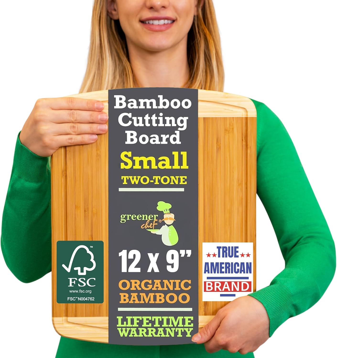 Luxury Bamboo Cutting Board (Extra Large) with Vertical Grain Strength Technology - Non Toxic, Spacious and Lightweight 18" XL Chopping Board Gift - Replacements for Life