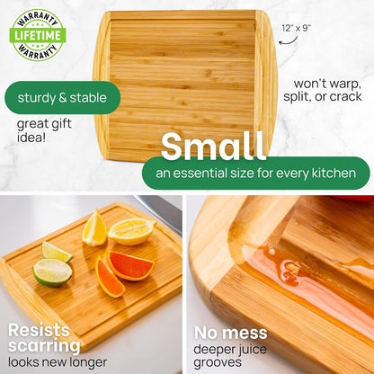 Luxury Bamboo Cutting Board (Extra Large) with Vertical Grain Strength Technology - Non Toxic, Spacious and Lightweight 18" XL Chopping Board Gift - Replacements for Life