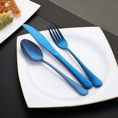 Camping Utensils, Full-Size Travel Silverware Set with Case for Work | 8Pcs Stainless Steel Travel Cutlery Set, Portable Metal Straws Chopsticks Fork Spoon Knife Set for Lunch Box/School, Rainbow