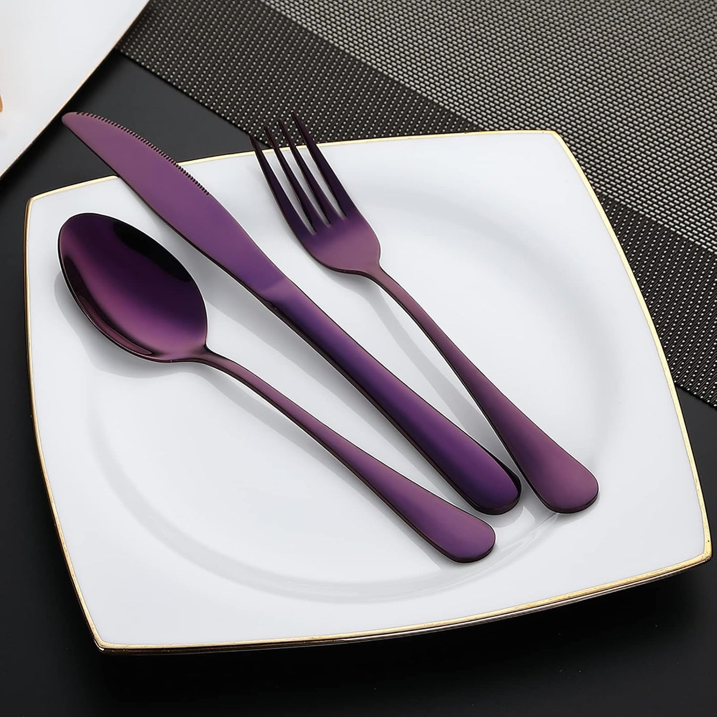 Camping Utensils, Full-Size Travel Silverware Set with Case for Work | 8Pcs Stainless Steel Travel Cutlery Set, Portable Metal Straws Chopsticks Fork Spoon Knife Set for Lunch Box/School, Rainbow