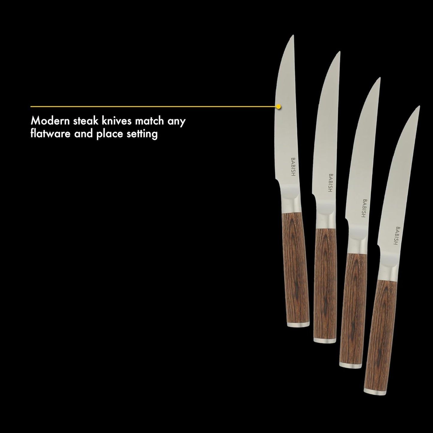 4-Piece Forged Kitchen Steak Knife Set – High-Carbon 1.4116 German Steel Cutlery – Sharp & Durable Steak Knives for Dining and Grilling