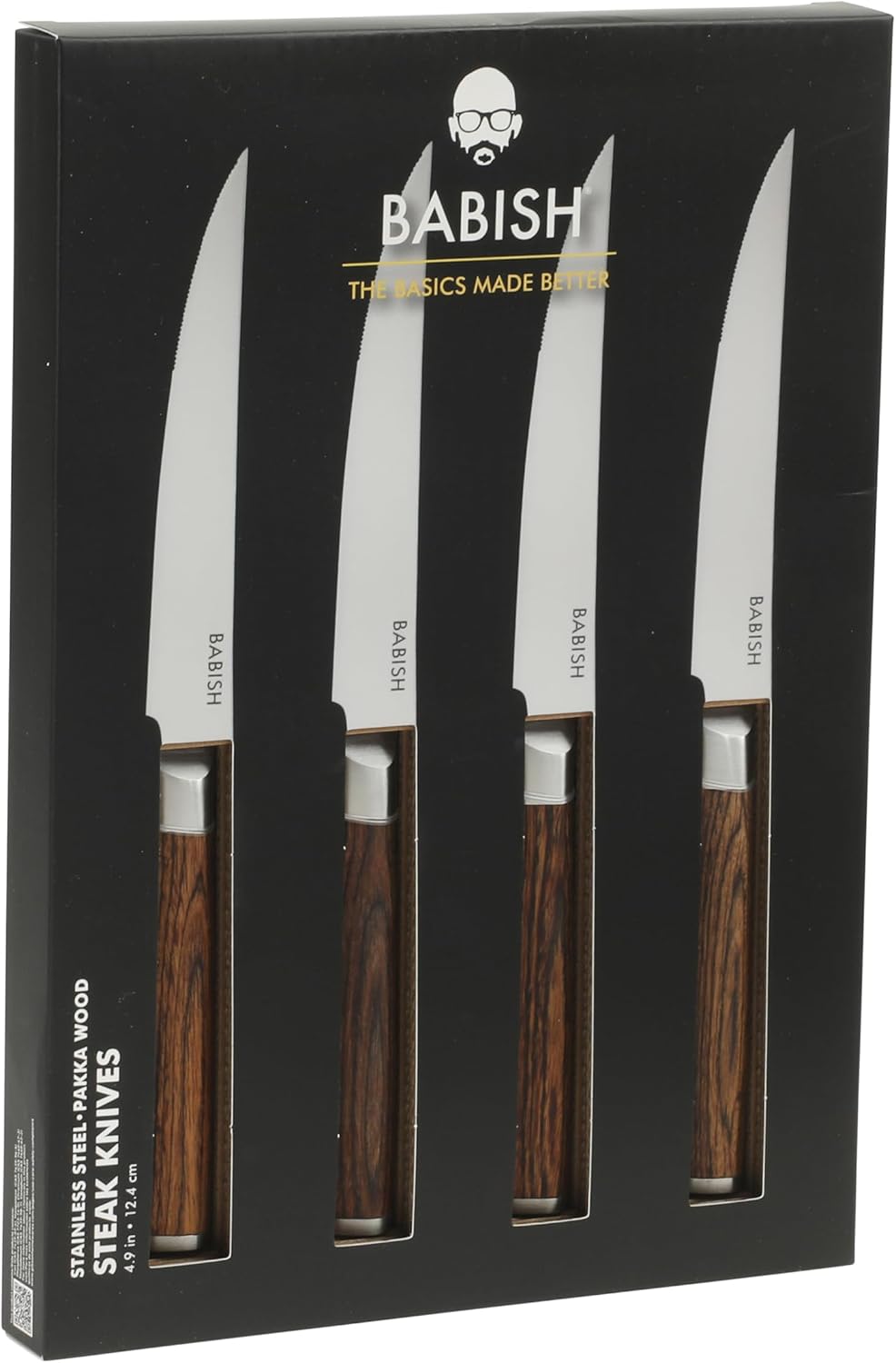 4-Piece Forged Kitchen Steak Knife Set – High-Carbon 1.4116 German Steel Cutlery – Sharp & Durable Steak Knives for Dining and Grilling