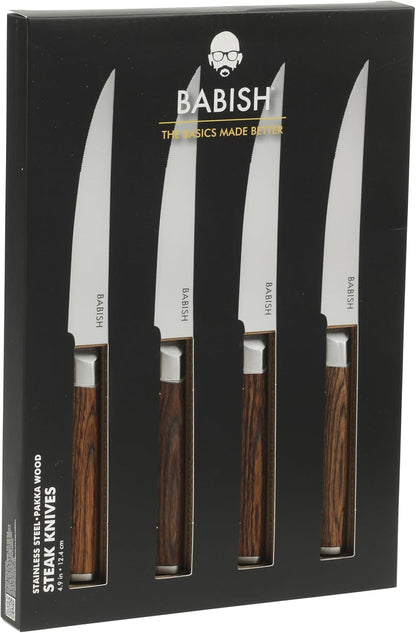 4-Piece Forged Kitchen Steak Knife Set – High-Carbon 1.4116 German Steel Cutlery – Sharp & Durable Steak Knives for Dining and Grilling