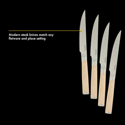 4-Piece Forged Kitchen Steak Knife Set – High-Carbon 1.4116 German Steel Cutlery – Sharp & Durable Steak Knives for Dining and Grilling