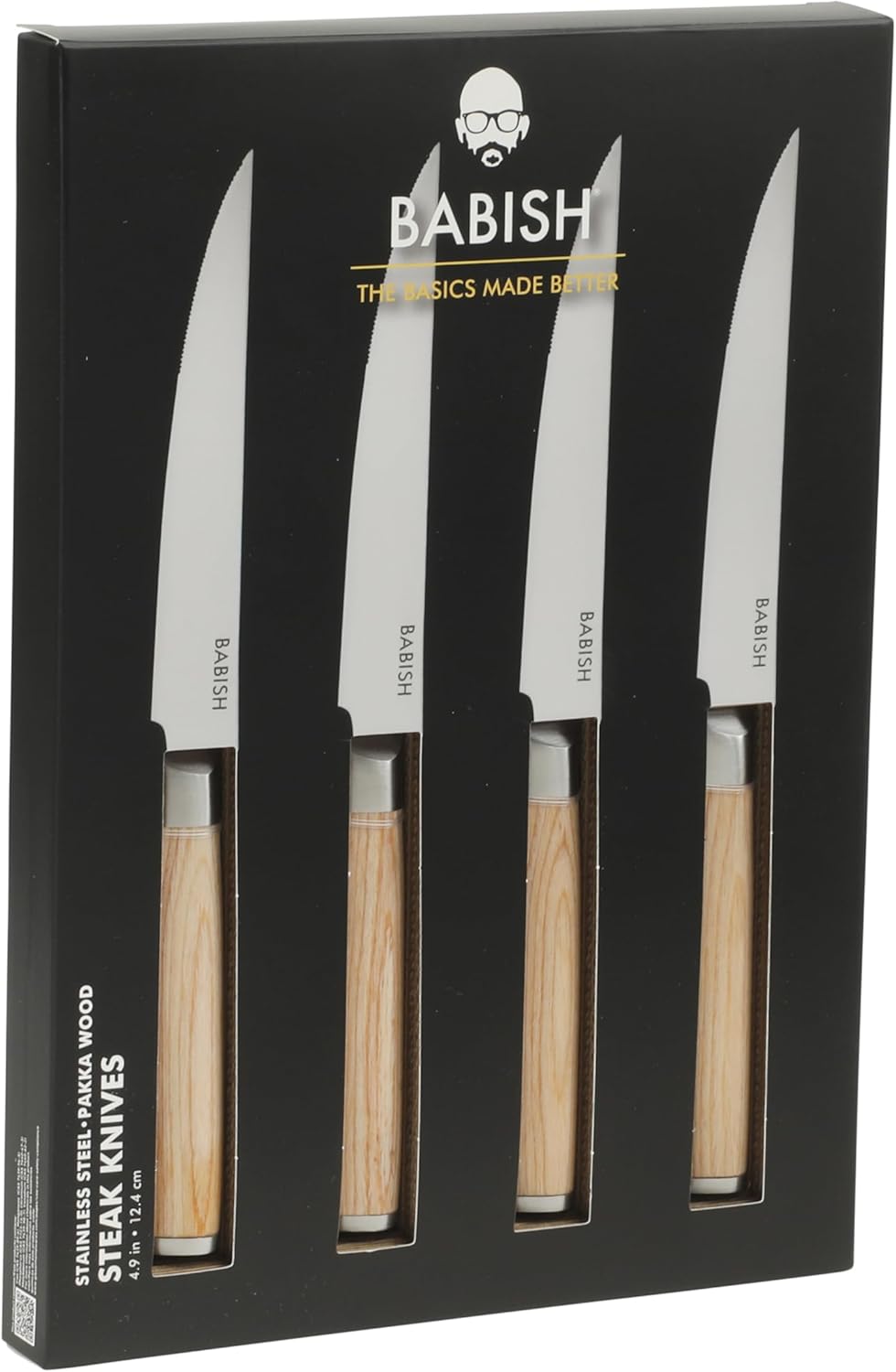 4-Piece Forged Kitchen Steak Knife Set – High-Carbon 1.4116 German Steel Cutlery – Sharp & Durable Steak Knives for Dining and Grilling