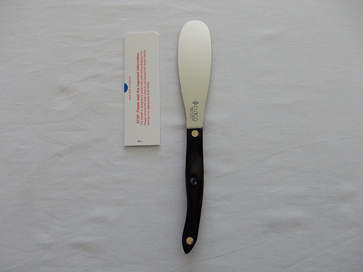Model 1768 Spatula Spreader. . . . . 4.9" Double-D® serrated edge blade..............5.1" Highly engineered thermo-resin handle in Classic Brown (sometimes called Black).
