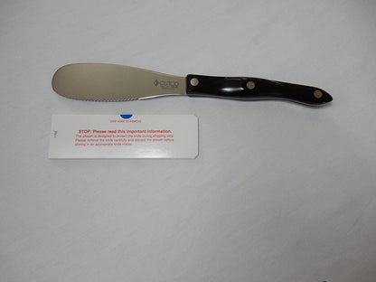 Model 1768 Spatula Spreader. . . . . 4.9" Double-D® serrated edge blade..............5.1" Highly engineered thermo-resin handle in Classic Brown (sometimes called Black).