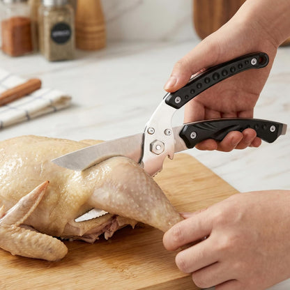 Detachable Heavy Duty Poultry Shears, 10" Stainless Steel Chicken Bone Scissors, 309g Professional Kitchen Shears for Meat Cutting, Take-Apart Poultry Scissors with Safety Lock