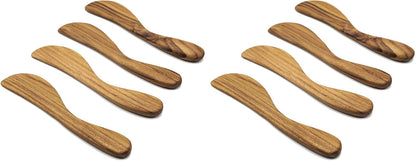 7.5" Butter Spreaders, Eco-Friendly Condiment and Sandwich Knife from 100% Moist-Resistant Teak Wood, Super Handy Peanut Jelly Spreader Set of 4