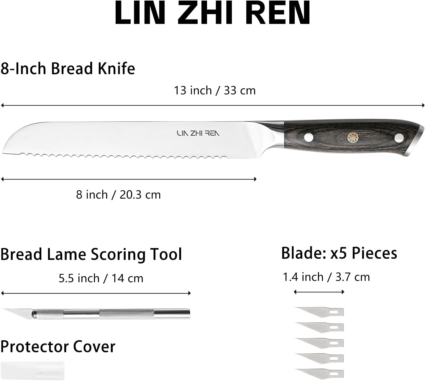 Carving Knife – 12" Premium Brisket Knife for Cutting Smoked Meat, BBQ & Roast Turkey – Razor Sharp German Steel