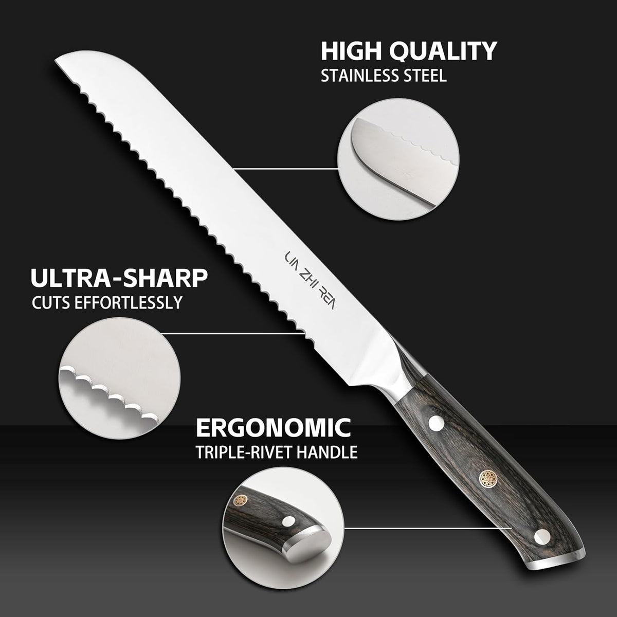 Carving Knife – 12" Premium Brisket Knife for Cutting Smoked Meat, BBQ & Roast Turkey – Razor Sharp German Steel