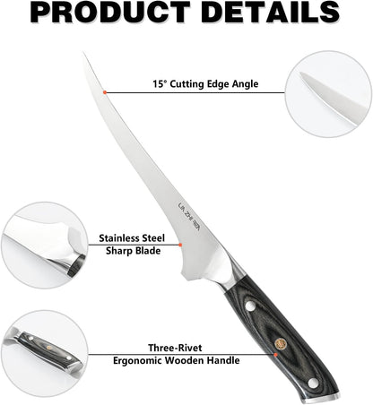 Carving Knife – 12" Premium Brisket Knife for Cutting Smoked Meat, BBQ & Roast Turkey – Razor Sharp German Steel