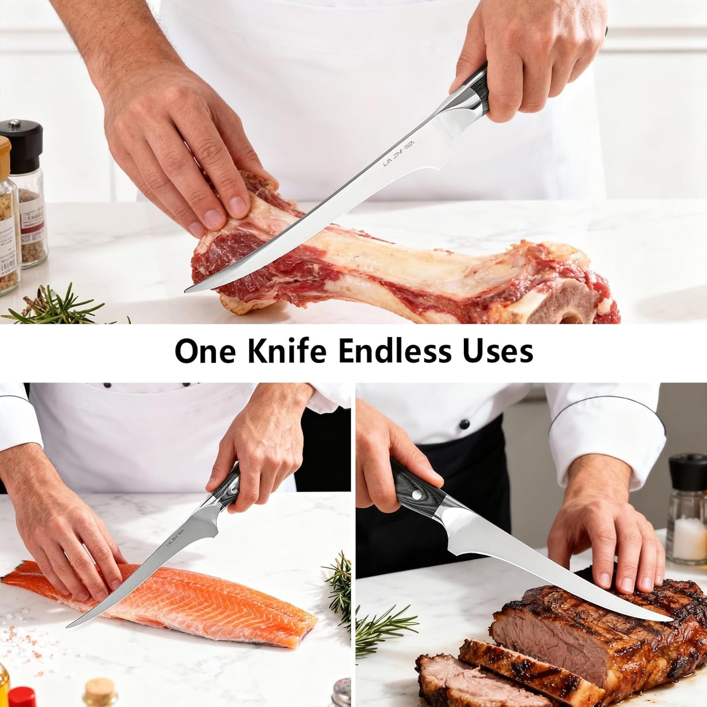 Carving Knife – 12" Premium Brisket Knife for Cutting Smoked Meat, BBQ & Roast Turkey – Razor Sharp German Steel