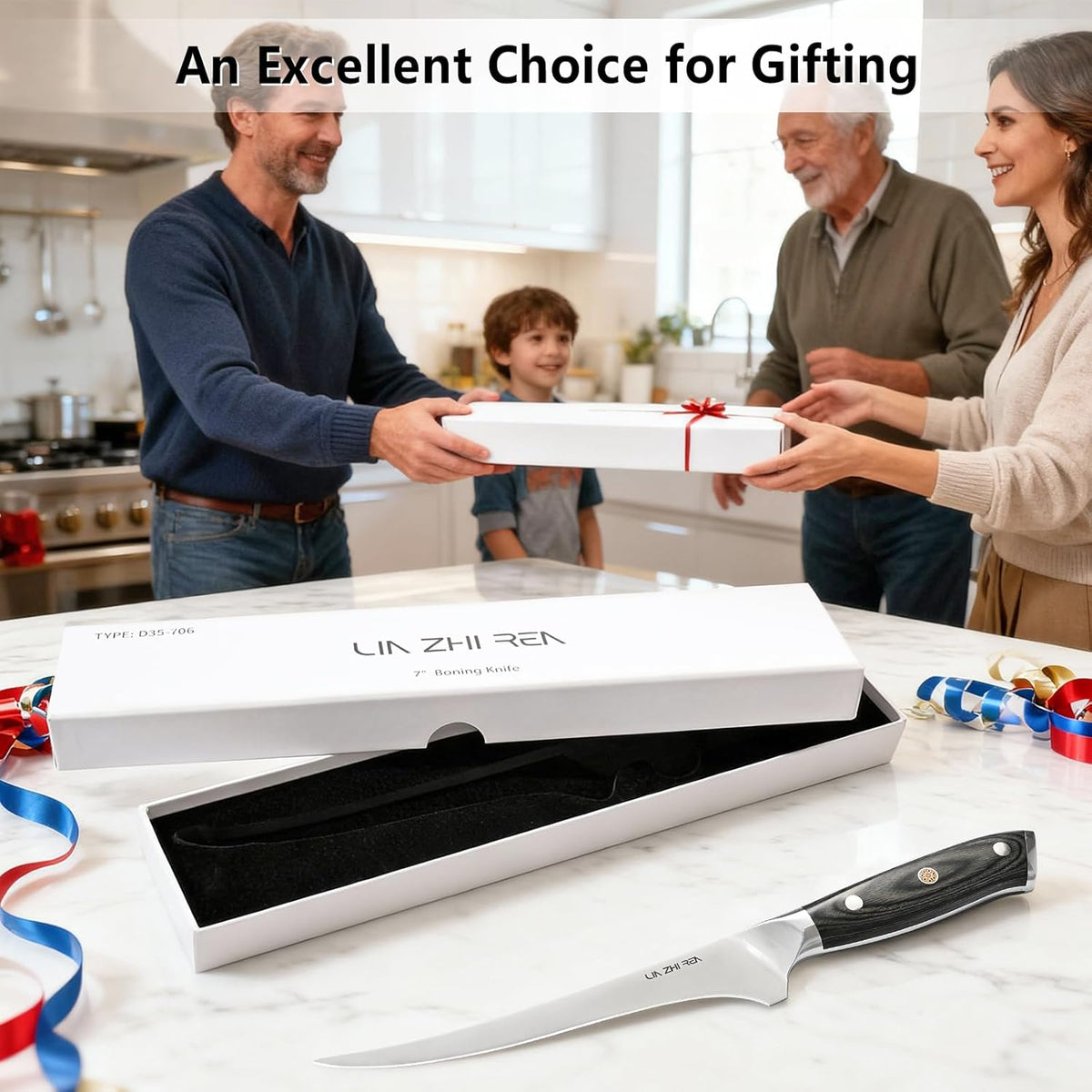 Carving Knife – 12" Premium Brisket Knife for Cutting Smoked Meat, BBQ & Roast Turkey – Razor Sharp German Steel