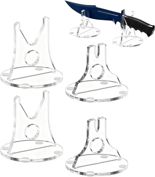 Knife Display Stand Holder,Samurai lightsaber display, military sword collection,Mid-sized Knives, Dagger, Acrylic Desktop Single Knives sword souvenir Display case (Clear)