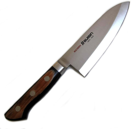 .com Suisin Inox Western-Style Knife Series, Genuine Sakai-Manufactured, Inox Steel 6.5" (165mm) Deba Knife