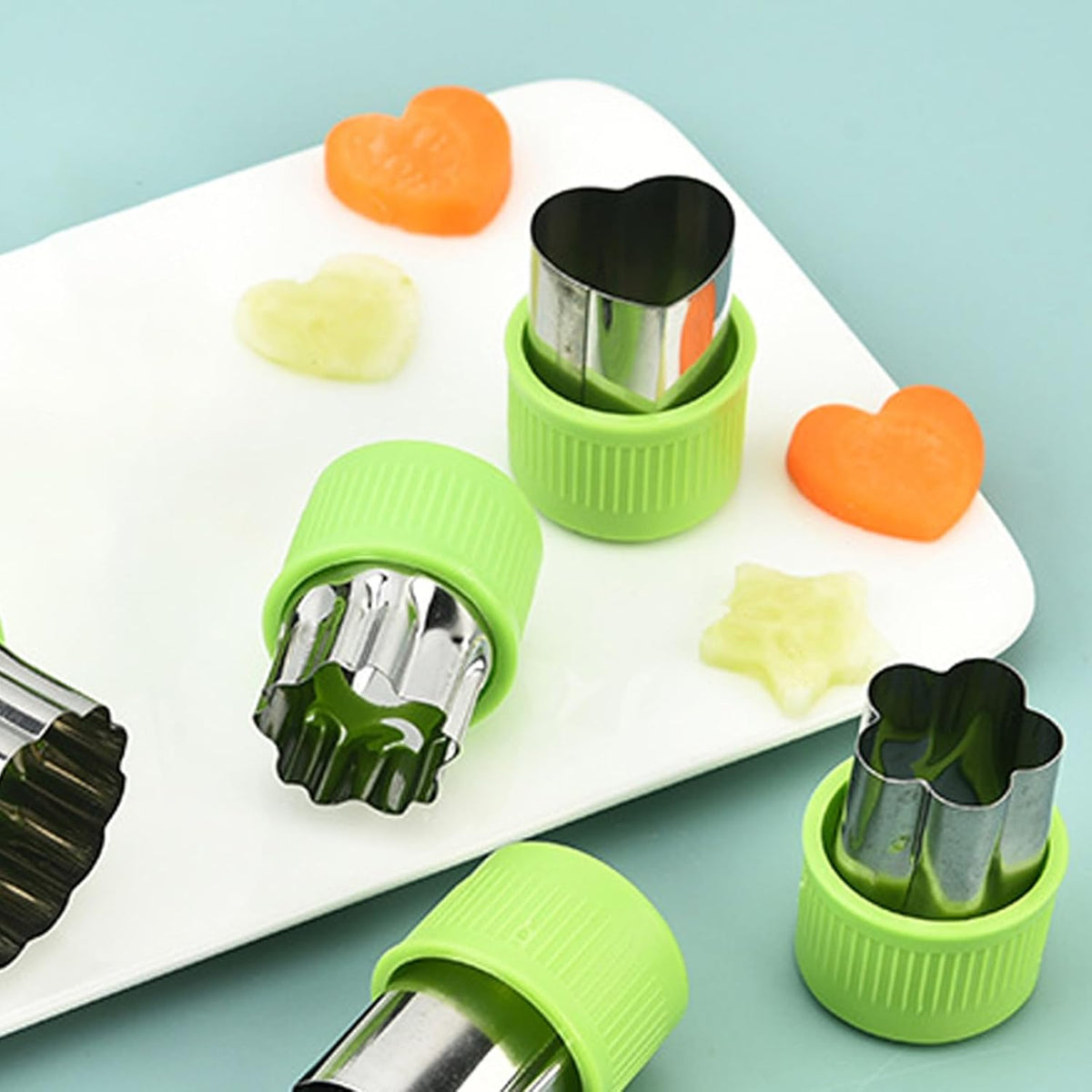 Fruit Carving Tools Set of 10 - Stainless Steel Vegetable Carving Knife, Melon Baller Scoop, Cutter Shapes Mold, DIY Knives for Home Kitchen