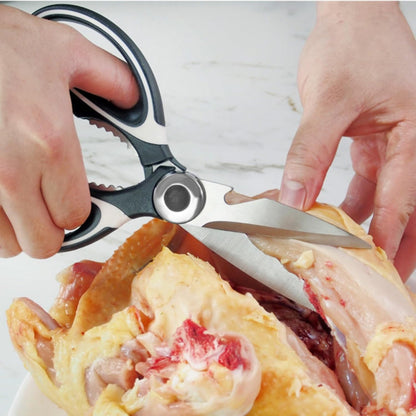 Kitchen Scissors Utility Chopping Scissor Professional Shears for Meat Cutting Sharp Kitchenaid Shears Multipurpose Scissor for Food Outdoor BBQ No Rust + 100 Pcs Plastic Gloves Disposable