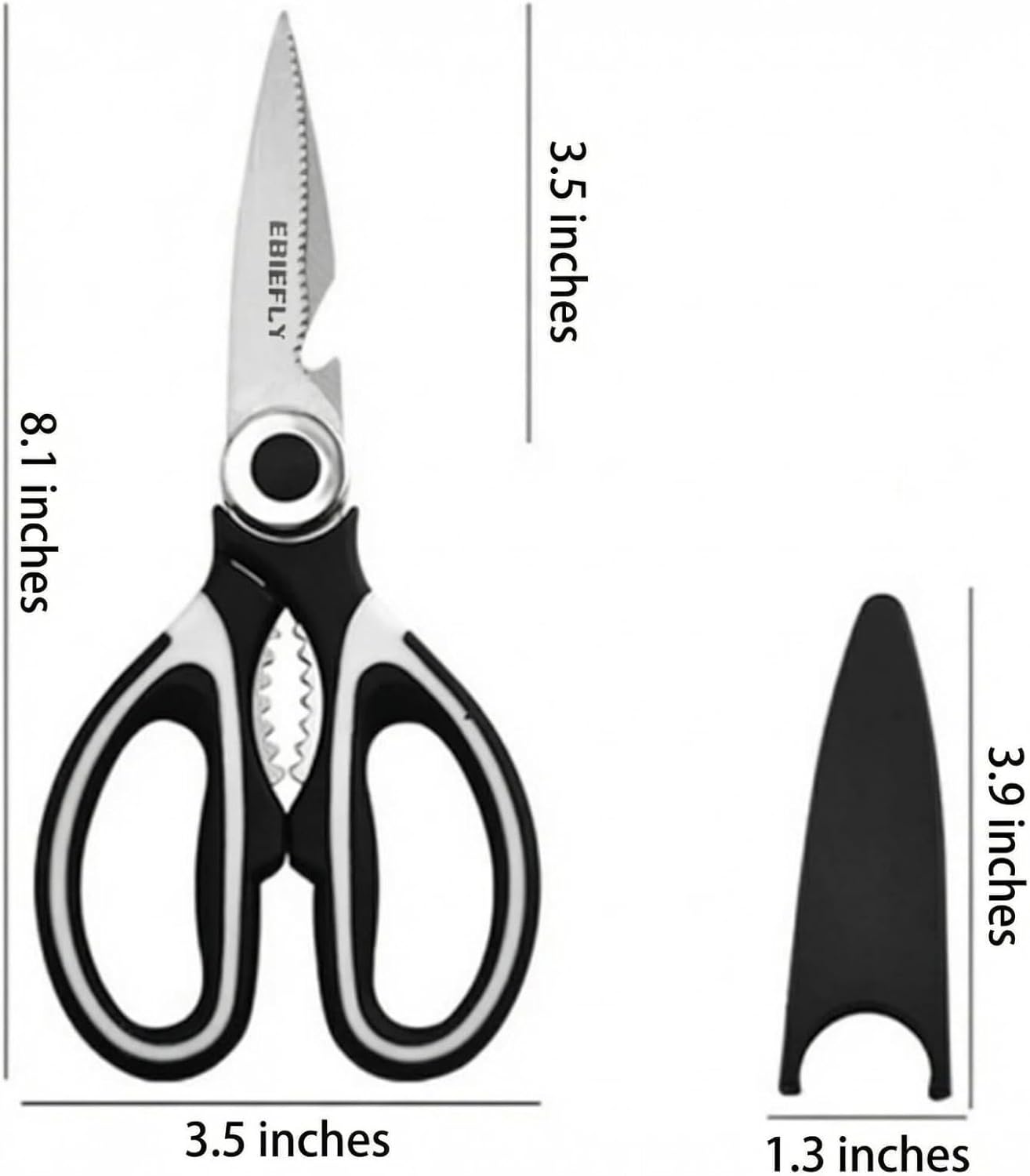 Kitchen Scissors Utility Chopping Scissor Professional Shears for Meat Cutting Sharp Kitchenaid Shears Multipurpose Scissor for Food Outdoor BBQ No Rust + 100 Pcs Plastic Gloves Disposable
