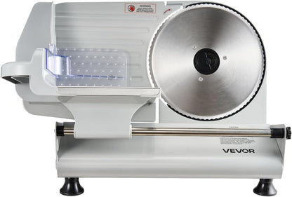 Commercial Meat Slicer, 320W Electric Deli Slicer Machine with 10 inch SUS420 Blade, 0-0.4 inch Adjustable Thickness, for Frozen Meat, Ham, Baguett, Steak