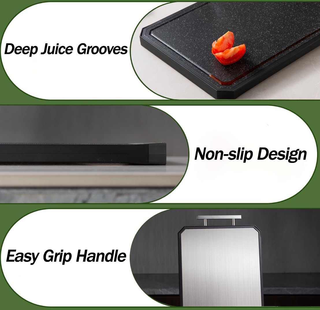 2 in 1 Stainless Steel Cutting Board with Handle Chopping Large Big Small Metal Carving Kitchen Meat Butcher Block no Titanium Wood Bamboo Glass Marble Stone Rubber Plastic Silicone Acrylic 15
