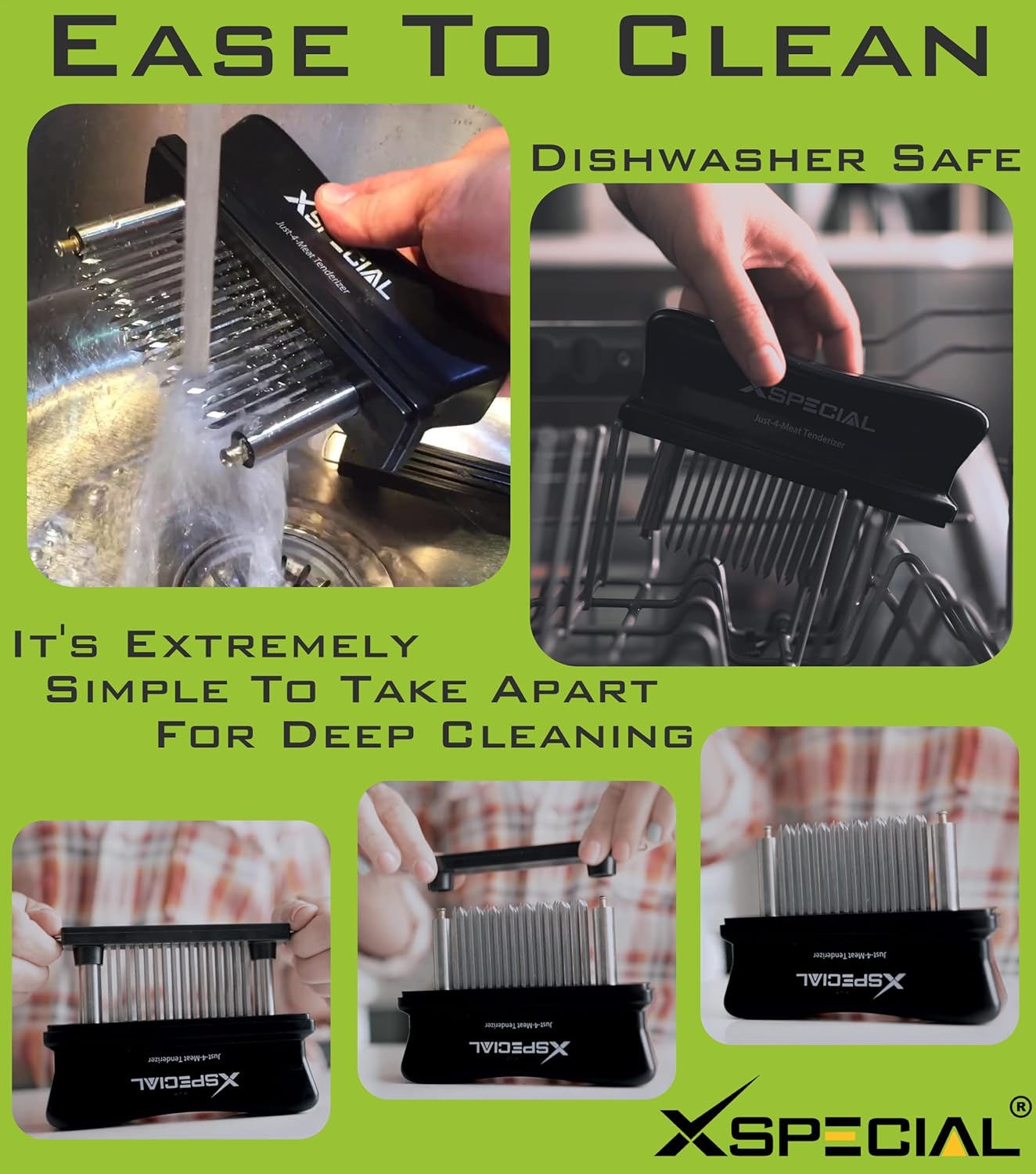 Meat Tenderizer Tool 48 Blades Stainless Steel - Kitchen Cooking Gadgets Tools with Ultra Sharp Needle That Makes Steak & Chicken Tender - No More Hammer, Meat Pounder Or Mallet