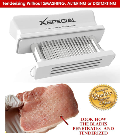 Meat Tenderizer Tool 48 Blades Stainless Steel - Kitchen Cooking Gadgets Tools with Ultra Sharp Needle That Makes Steak & Chicken Tender - No More Hammer, Meat Pounder Or Mallet