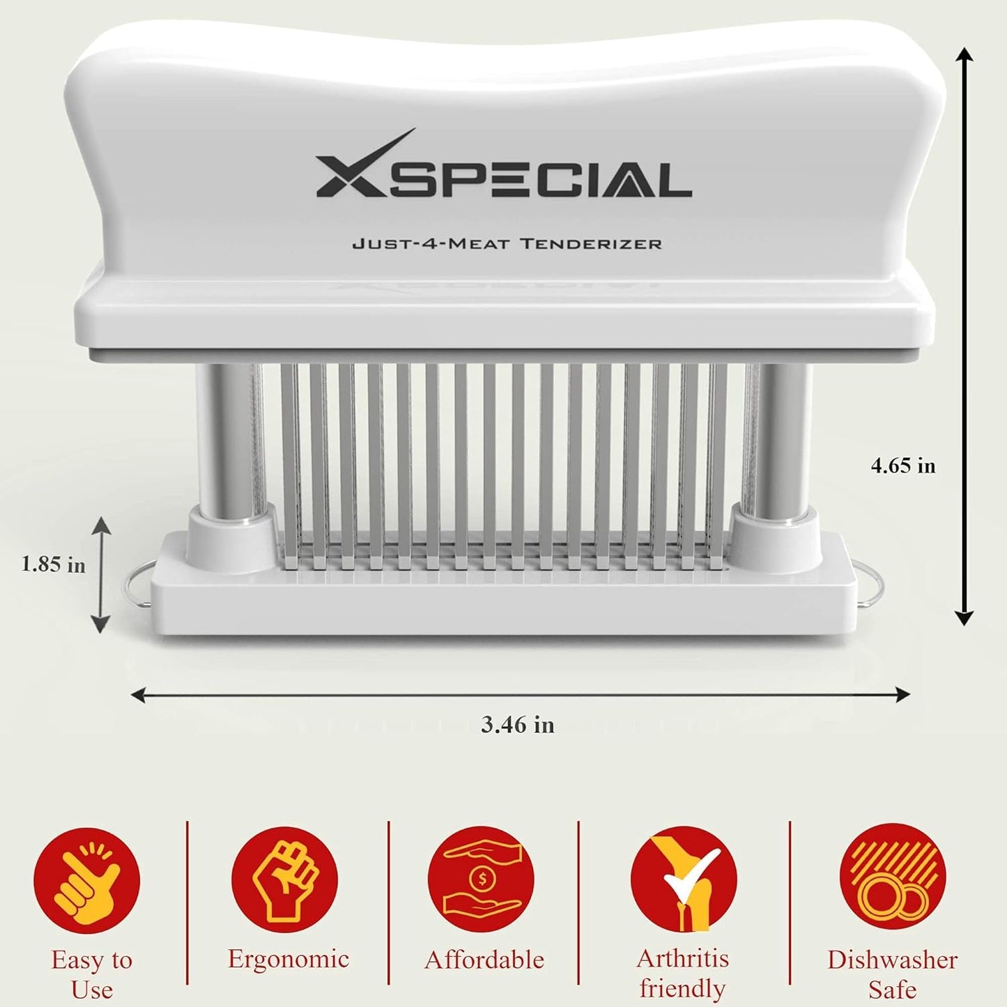 Meat Tenderizer Tool 48 Blades Stainless Steel - Kitchen Cooking Gadgets Tools with Ultra Sharp Needle That Makes Steak & Chicken Tender - No More Hammer, Meat Pounder Or Mallet