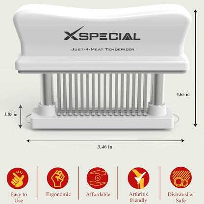 Meat Tenderizer Tool 48 Blades Stainless Steel - Kitchen Cooking Gadgets Tools with Ultra Sharp Needle That Makes Steak & Chicken Tender - No More Hammer, Meat Pounder Or Mallet